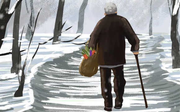 腳步蹣跚的老人 腳步蹣跚的老人